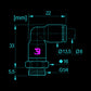 PF08 Rotary adapter extended 90° G1/4